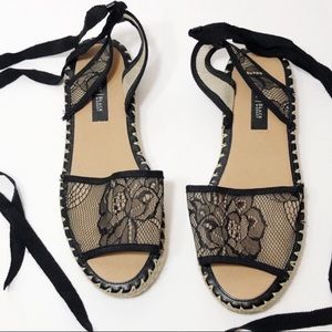 WHBM Lace Up Andria Espadrilles- Size 6.5